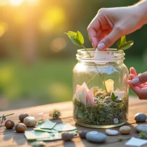 Como fazer um pote de gratidão com elementos da natureza