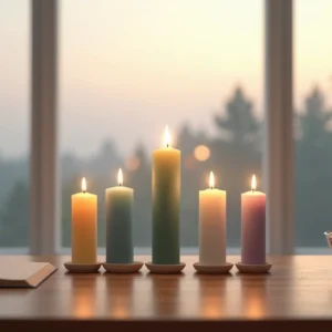 Guia de rituais com velas coloridas para clareza da mente
